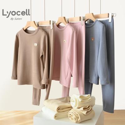 Class A Brushed 300g Warm Milk Silk Autumn/Winter Underwear Set for Older Kids