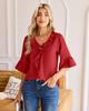 2026 Fashion Style 3/4 Sleeve Ruffle Lantern Collar Casual Top