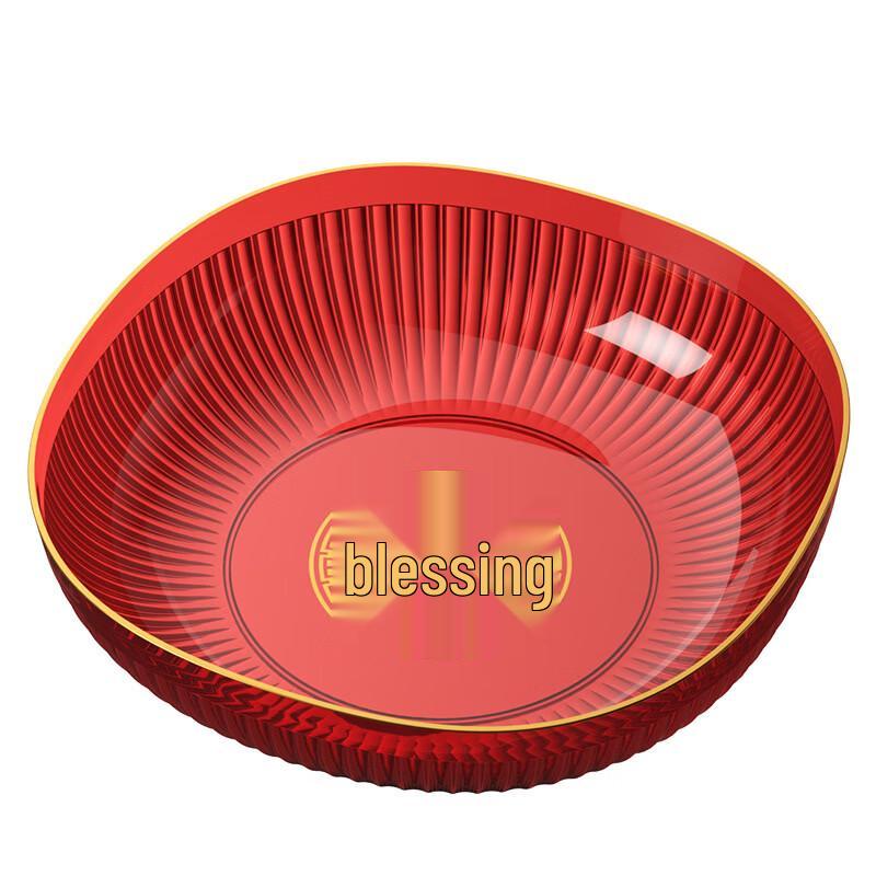 Festive Red Golden Fortune Fruit Plate (Set of 2)