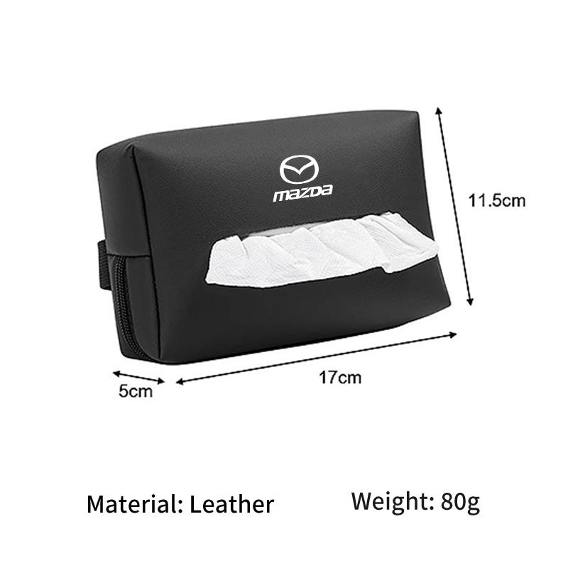 Car Tissue Box Leather Toilet Paper Holder Seat Back Tissue Organizer Bag For Mazda 3 CX5 5 2 323 CX7 MX30 CX30 CX3 CX9 MX5 RX7