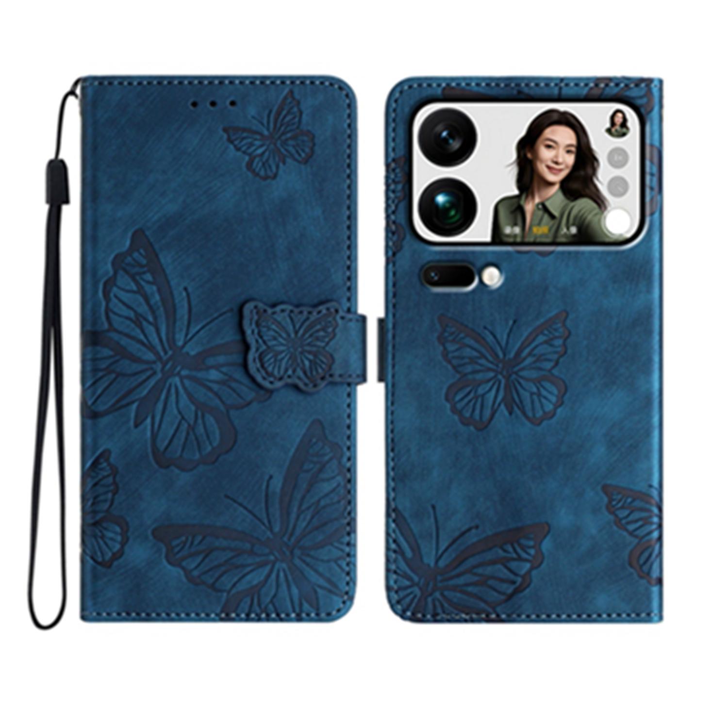 

For Xiaomi 17 Pro Max Case Butterfly Design Flip Wallet Leather Phone Cover Skin-Touch