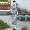 Traditional mother national style new Chinese Suzhou long cheongsam improved young women's high-end sense catwalk daily wear