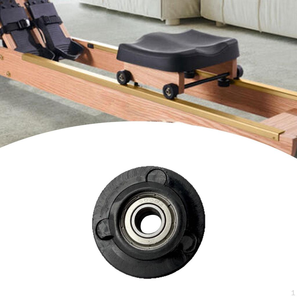 Rollers for Rowing Machine Seats Cushion Wheel Black Sturdy Easy Installation Replacement Fitness