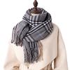 British Style Pattern Autumn And Winter Warm Scarf Women'S Shawl Fashion Versatile Commuter Fringed Imitation Cashmere Scarf