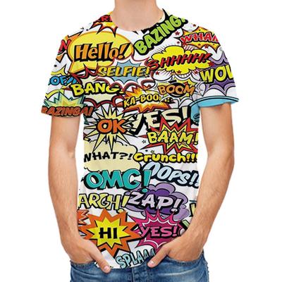 Men's Tee Cartoon 3D Print T-shirt Man Short Sleeve Summer Tops