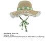 Hat Wide Brim Embroidery Lace Splicing Beach Hat Embroidered Floral Adjustable Chin