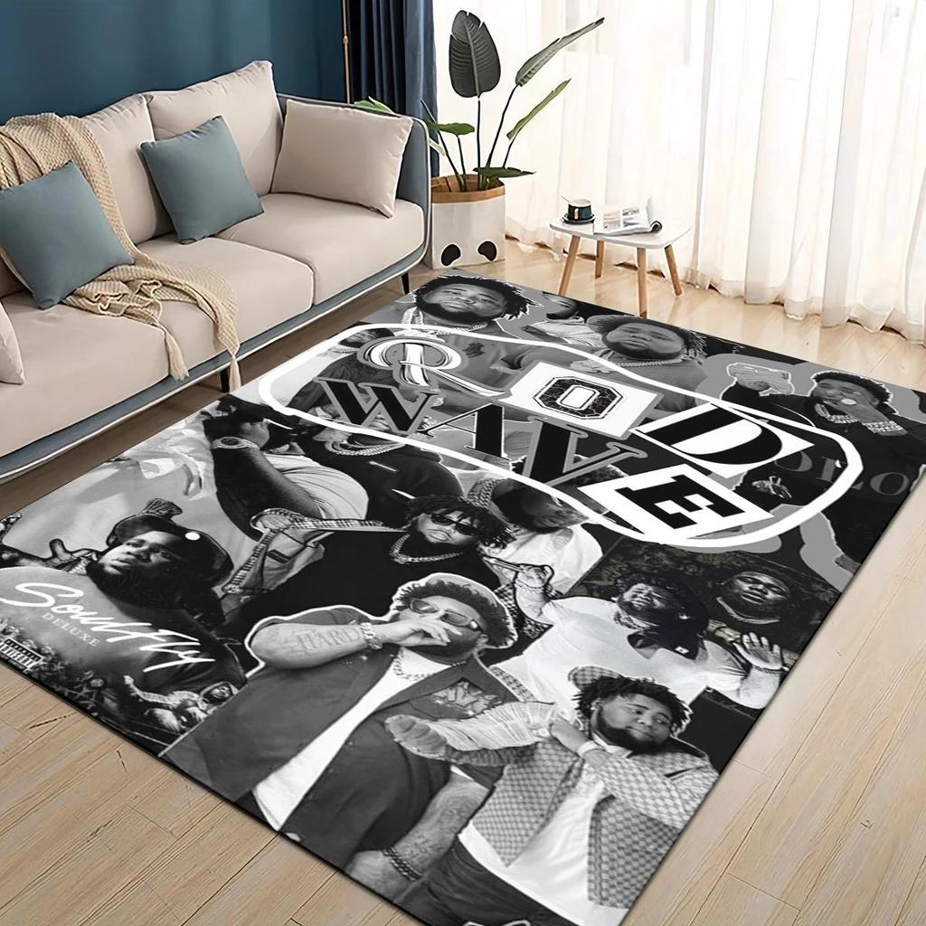 Tapis Tapis Star Rappeur Imprimé 3D HOT Rod Wave pour Salon Chambre Décoration Intérieure, Jeu pour Enfants Antidérapant pour Canapé Paillasson