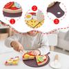 Wooden Pizza Toy Pretend Play Food Set Wood Cooking Toys, Educational Slice Serve with Tray for