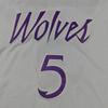 Timberwolves Nej. 5 Edwards Broderad Jersey - Vit/Lila Basketuniform