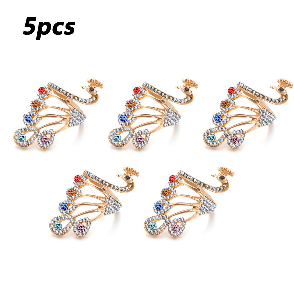 Knitting Tools Thimble Ring Peacock Shape Yarn Guides Knitting Loop Crochet Ring Sewing Accessories