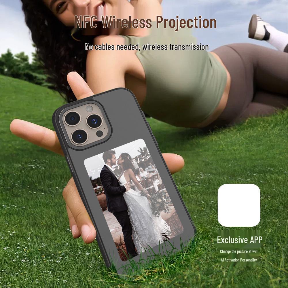 4-inch E-ink NFC Phone Case with Screen Mirroring for Apple 13-16