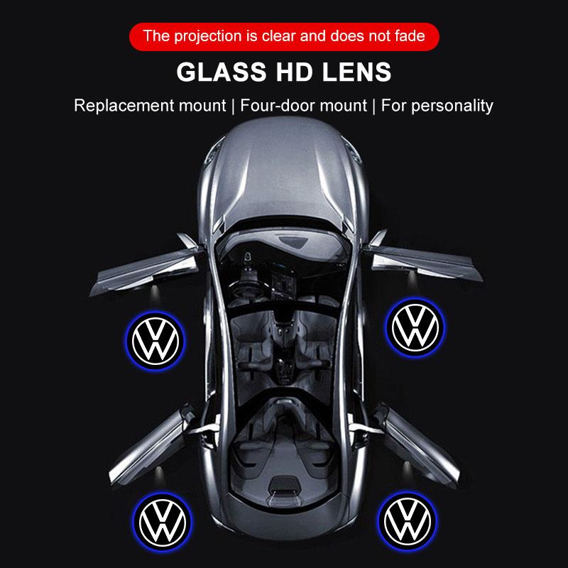 2Pcs Car Door Welcome Light HD LED Projector Welcome Light For Volkswagen Scirocco POLO Tiguan Passat B5 B6 B7 Golf EOS Jetta MK6 Octavia
