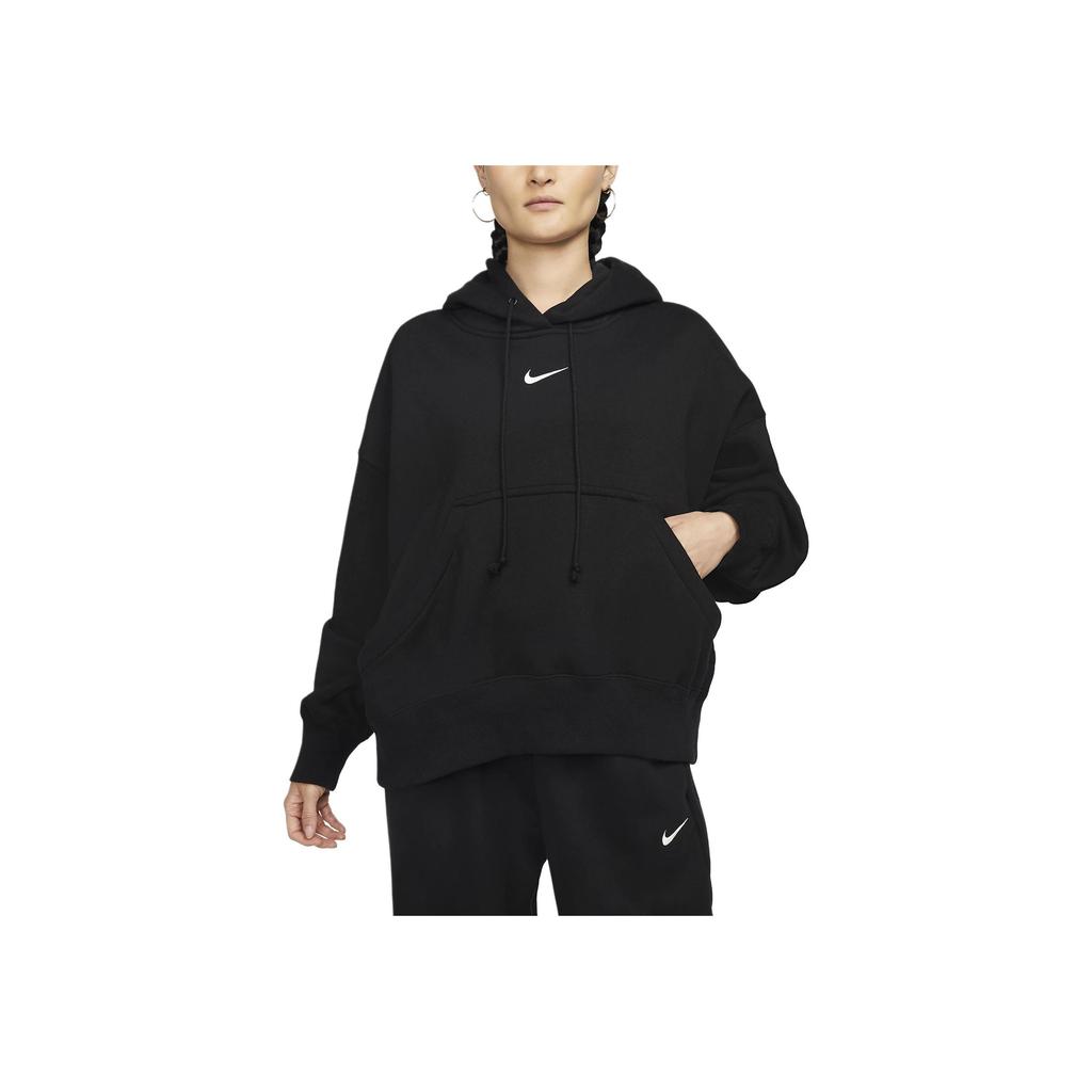 Nike Logo Printed Pullover Hoodie Women Hoodies Black DQ5859-010