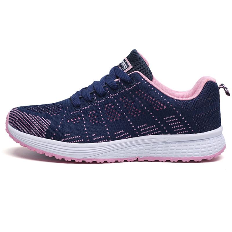 Women Casual Shoes Fashion Breathable Walking Mesh Flat Shoes Sneakers Women's Gym Vulcanized Shoes White Female Footwear