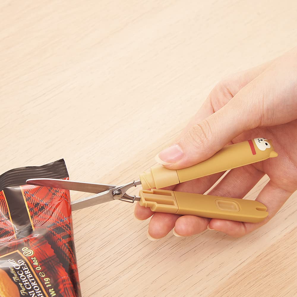 LIHIT LAB SMARTFIT Punilabo Mikeneko Stick-Type Scissors, A7803-7