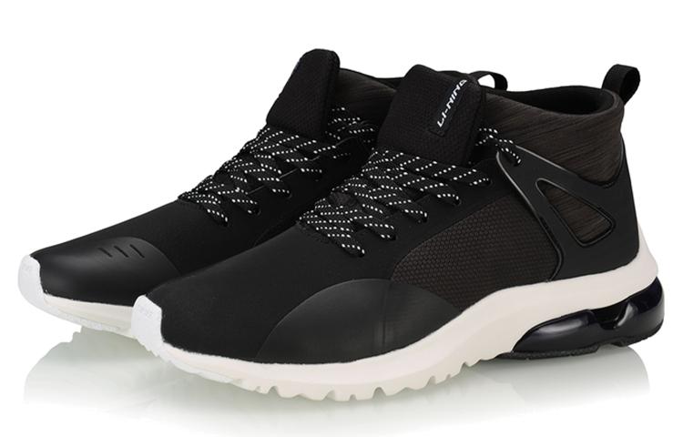 Li Ning Mid Top Running Shoes Women's Black White AGCP288-1