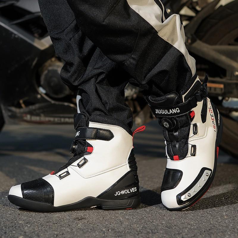 All-Season Waterproof Motorcycle Riding Boots Men Women Durable Off-Road Touring With Breathable Shock Absorption