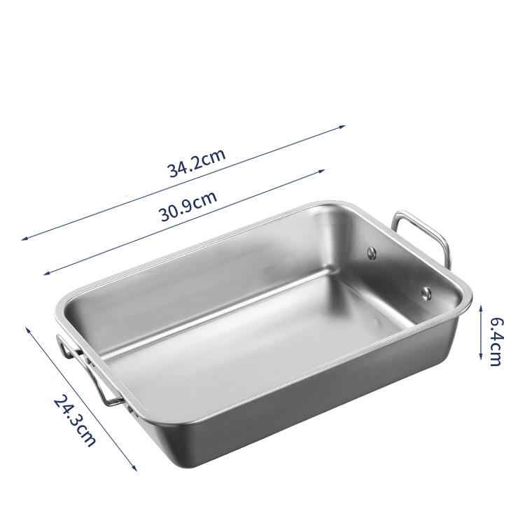 

Квадратная тарелка с плоским дном для жареной рыбы, поднос для барбекю из нержавеющей стали, контейнер для еды, прямоугольная форма для выпечки пельменей для кухни