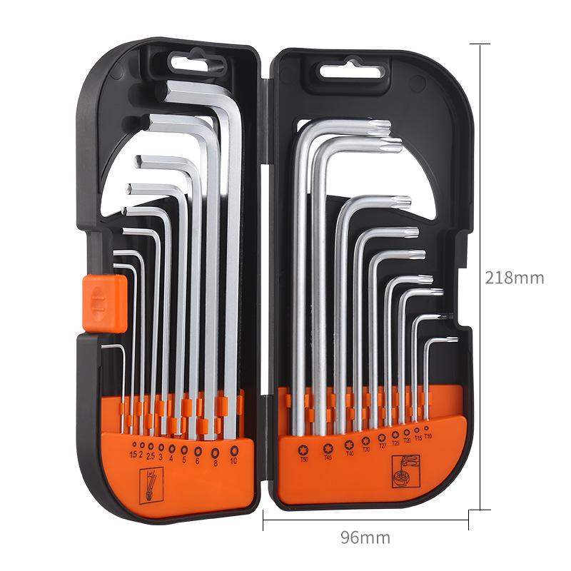 9-Piece Metric & Imperial Hex Wrench Set with Flat & Ball Head L-shaped Design