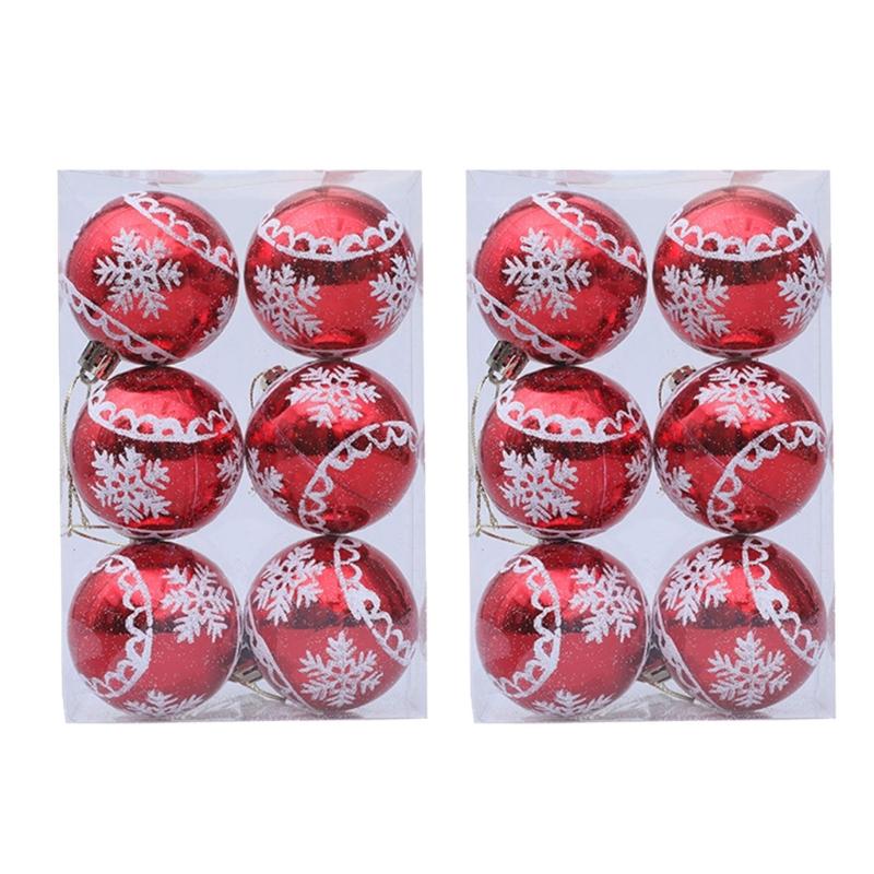 12 Stück Weihnachtskugeln für Weihnachtsbaum Hängende Kugel Ornament für Hochzeit Winterurlaub Party Tischdekorationen