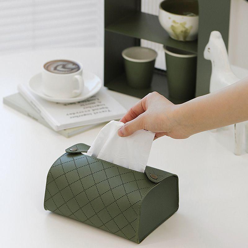 Creative PU Leather Tissue Box Light Luxury Living Room Tea Table Desktop Decoration Waterproof Tissue Storage Box Home Decor