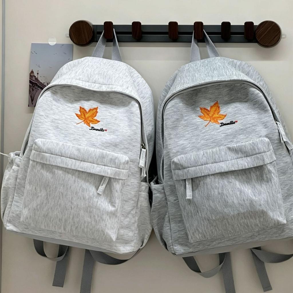 Schoolbag Korean ins Maple Leaf Embroidery Mori Small Fresh Junior High School Student School Bag High Value Sweet Soft Sister Backpack