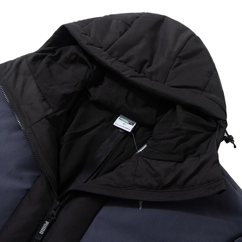 Puma Chaqueta Plumífera con Capucha Cálida a Prueba de Viento Moda Casual para Hombre Ropa Exterior Negro 629739-01