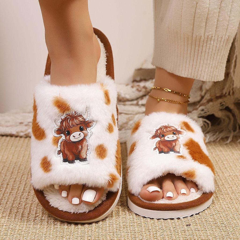 Hausschuhe, bequeme und warme Schuhe aus weichem Plüsch mit offenen Zehen, einfarbige Hausschuhe für den Innenbereich