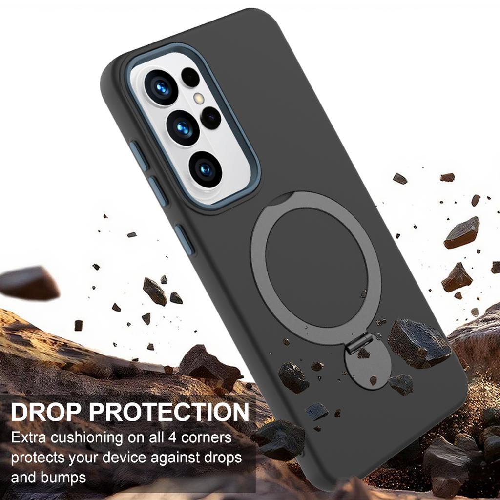 For Samsung Galaxy S26 Ultra Magnetic Case Rotating Ring Kickstand TPU + PC Back Cover