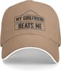 My Girlfriend Beats Me Funny Baseball Cap Polyester Adjustable Outdoor Trucker Hat Unisex