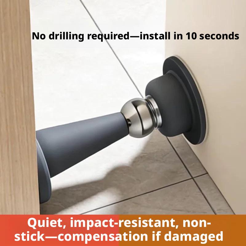Strong Suction Silicone No-Drill Door Stopper: Anti-Collision Floor Stop for Bedroom Wall Protection & Home Use