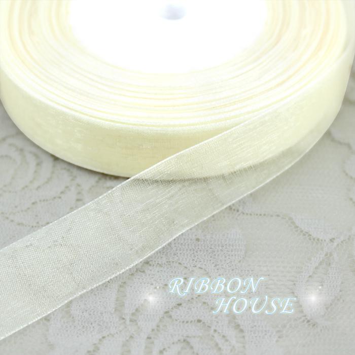 (50 yards/roll) 3/4'' (20mm) Ivory organza ribbon gift wrapping decoration Christmas ribbons