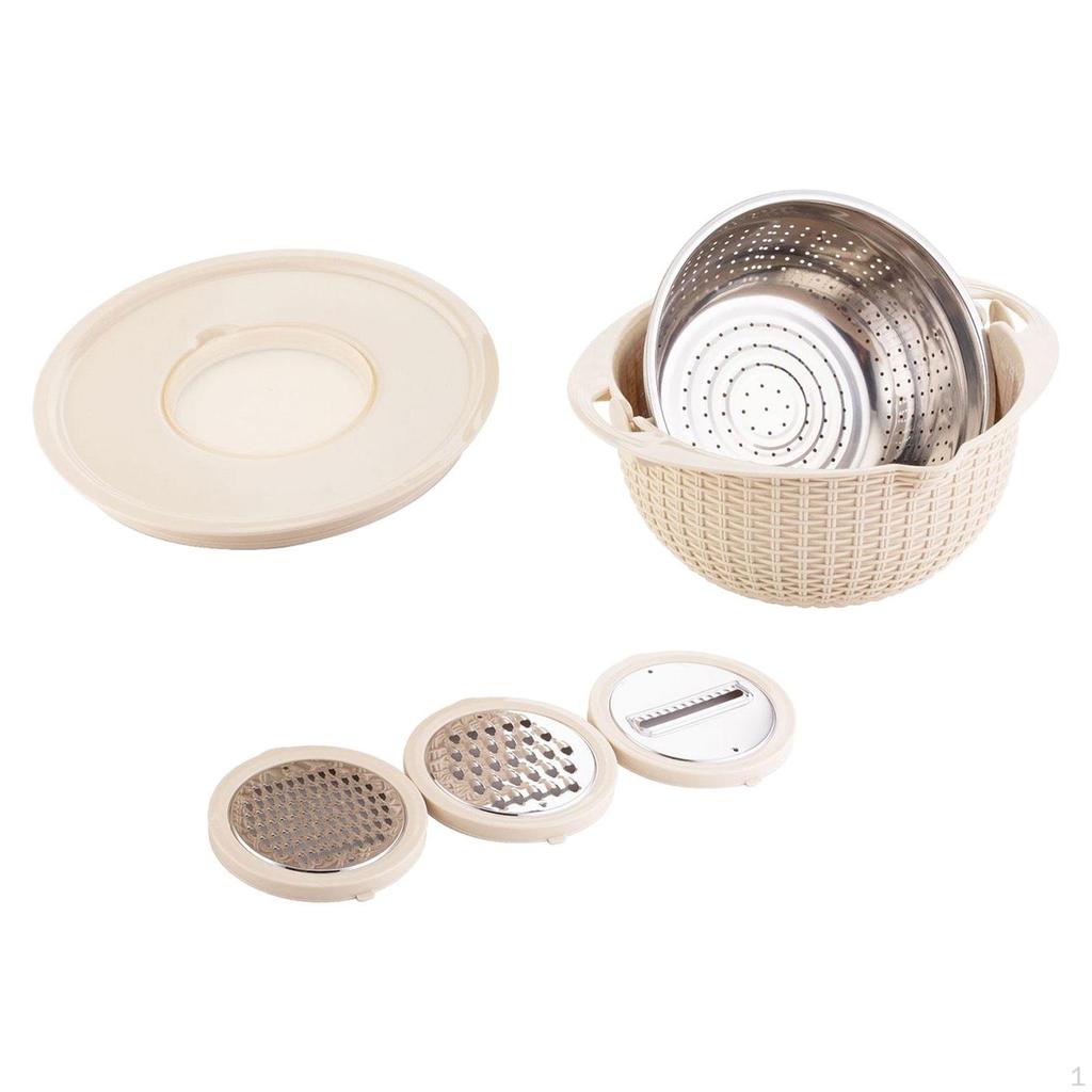 Colander with Mixing Bowl Set Fruit Vegetable Washing Basket Detachable Washer for Grapes Beans