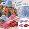 Adult Western Hat with Lace Trim and for Costume Party