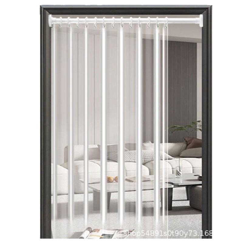 Transparent Door Curtain for Indoor Air Conditioning: Anti-Cold, Dustproof, Heat Insulation with Telescopic Rod