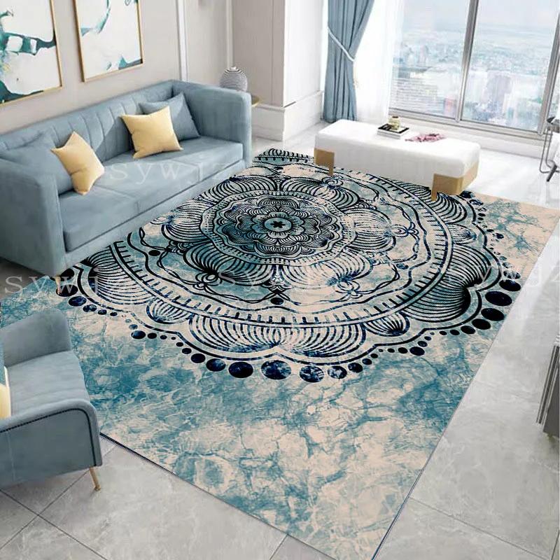 Bohemia Mandala Flower Living Room Carpet Boho Floral Area Rug Corridor Steps Non-slip Floor Mat Home Bedroom Bedside Mats