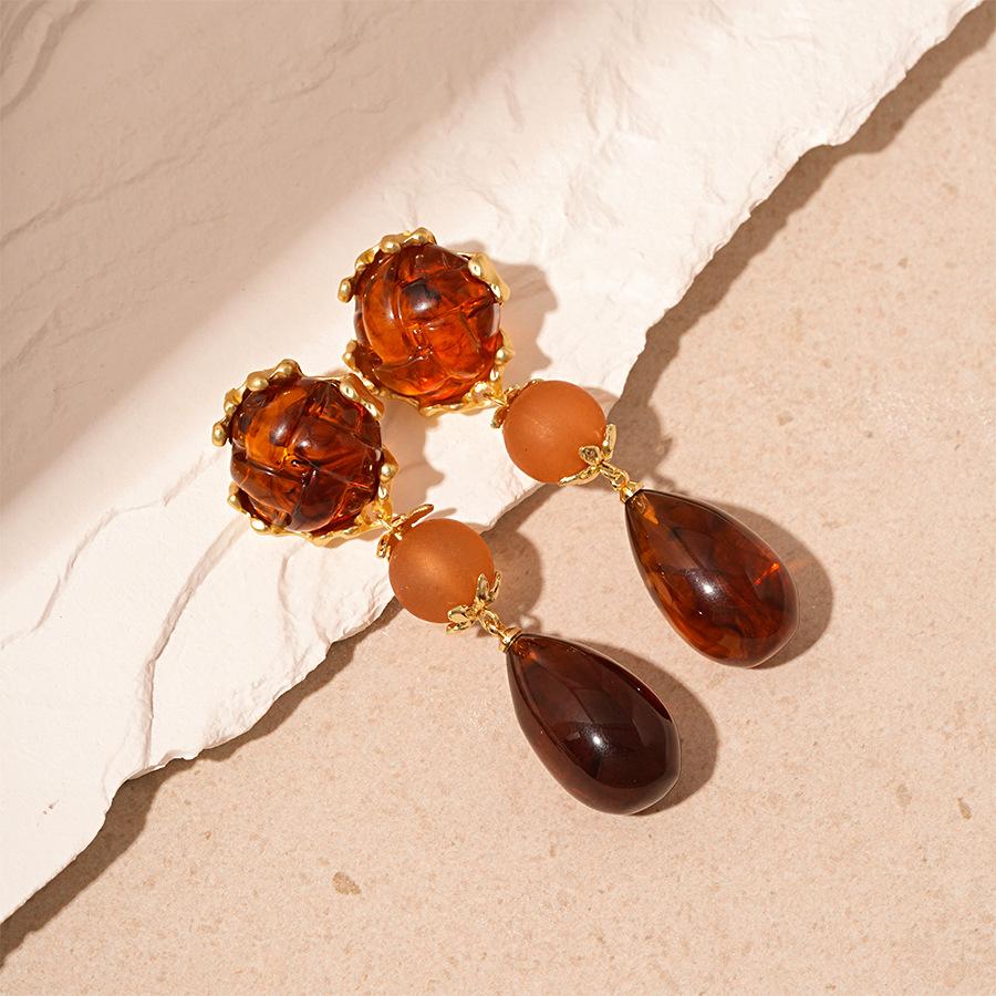 Акриловые Серьги-капли Геометрические Серебряная Игла Французские Винтажные Серьги