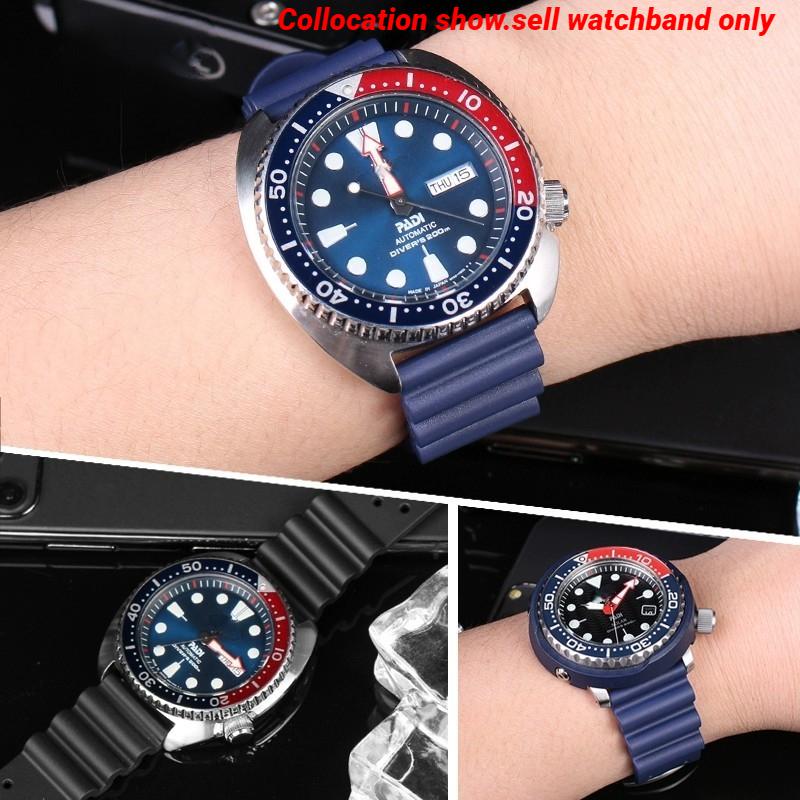 22m Maschio Per Seiko Foro d'aria cinturino in fluoro gomma Water Ghost 007 Abalone piccolo mm Srpa21j1 SKX007 in scatola Cinturino in silicone per orologio