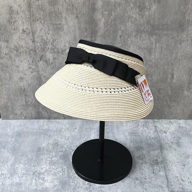 Summer Travel Empty Top Hat Women Can Store Sunscreen Straw Hat Sun Hat Hollow Straw Visor Hat