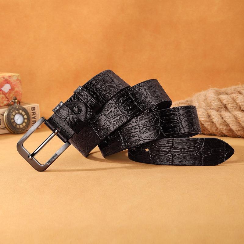 

Meier [first layer cowhide] men s genuine leather belt, high-end crocodile pattern casual belt one size fits all