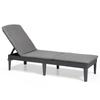 Sun Lounger - Allibert by KETER – JAIPUR – In Woven Rattan-look Resin - Graphite Grey - Adjustable Backrest with Cushion
