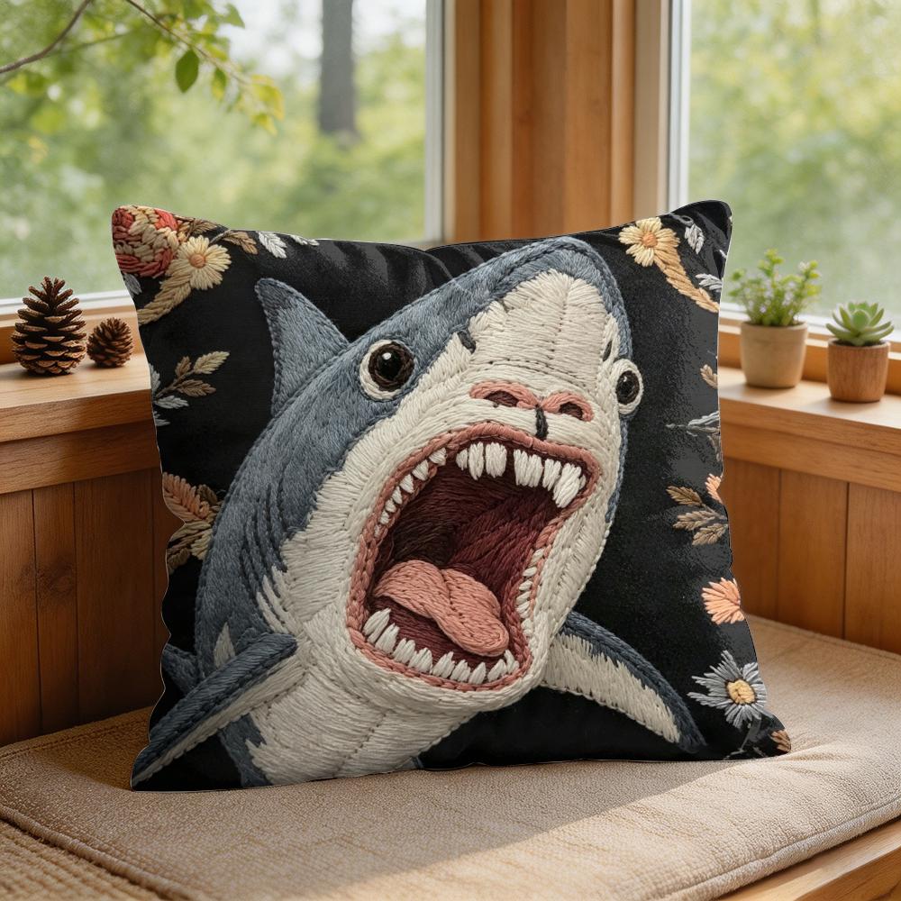2D Scream Animals Retro Kissenbezug Seidiger Kurzer Plüsch Unsichtbarer Reißverschluss Staubdicht Sofakissenbezug Für Heimdekoration