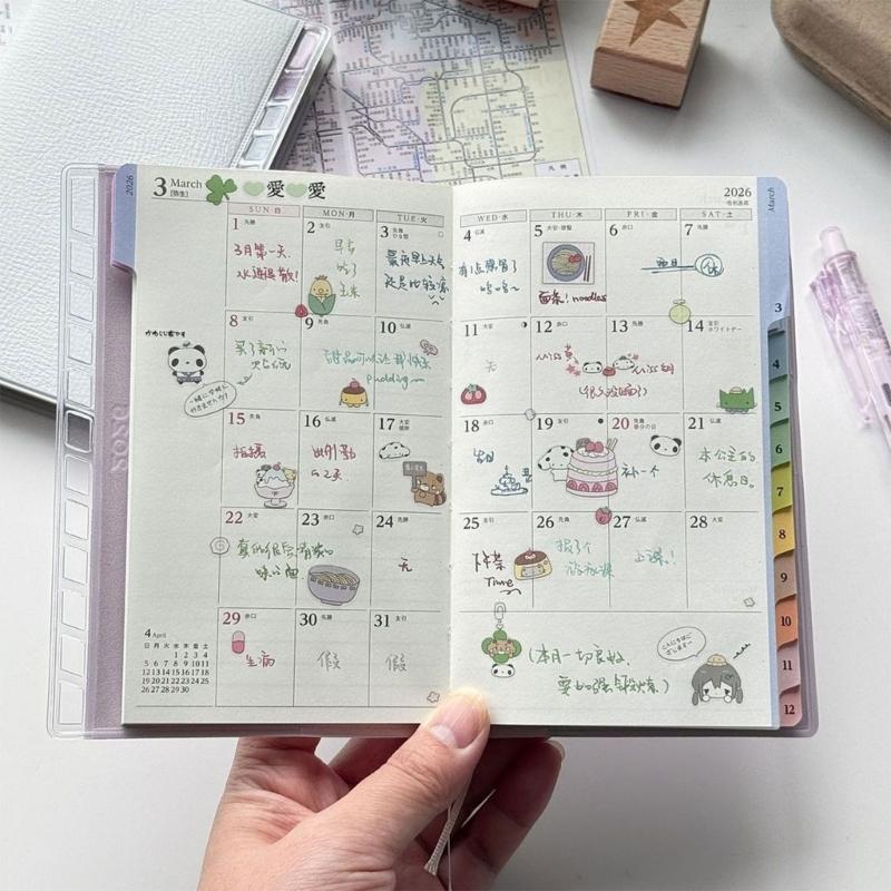 2026 Weekly Planner 220 Sheets Dated Leather Academic Planner with Ribbon Bookmarks For Men Women Student Daily Planning