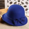 Nuovo Cappello Fedora di Lana con Temperamento per Donne Ragazze Lana Francese Elegante Cappello Autunno Inverno Vintage con Ampia Tesa PH29