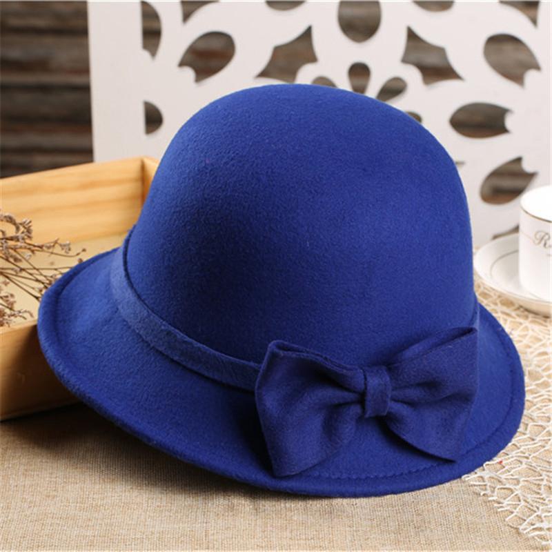 Nuovo Cappello Fedora di Lana con Temperamento per Donne Ragazze Lana Francese Elegante Cappello Autunno Inverno Vintage con Ampia Tesa PH29