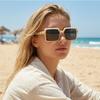 European American Style Oversized Sunglasses, Viral Square & Face Slimming For Streetwear Sun Protection 3537