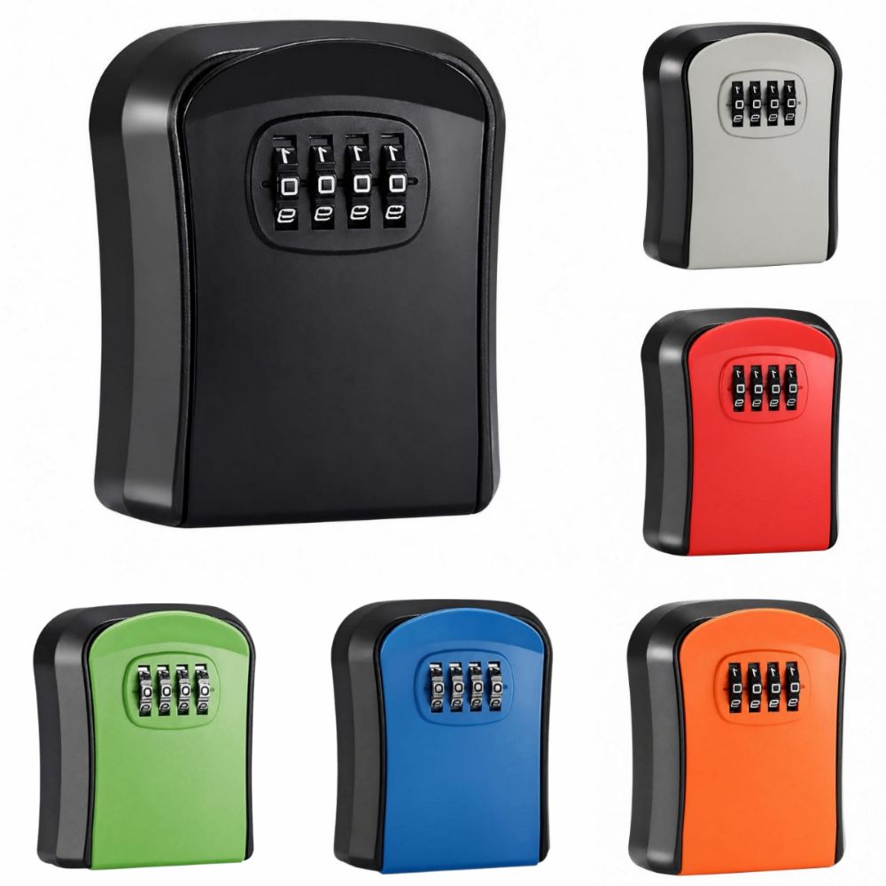 Wall Mounted Key Lock Box Sturdy Combination Lock Box Key Safe Storage  Construction Site