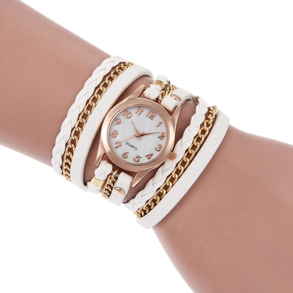 

Womens Fashion Quartz Watch With Handwound Wrap Design For Casual Wear белый