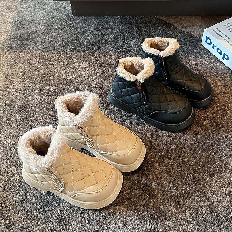 New Arrival Children's Winter Boots with Fleece Lining for Girls - Thick Wool Lined Snow Boots for Kids