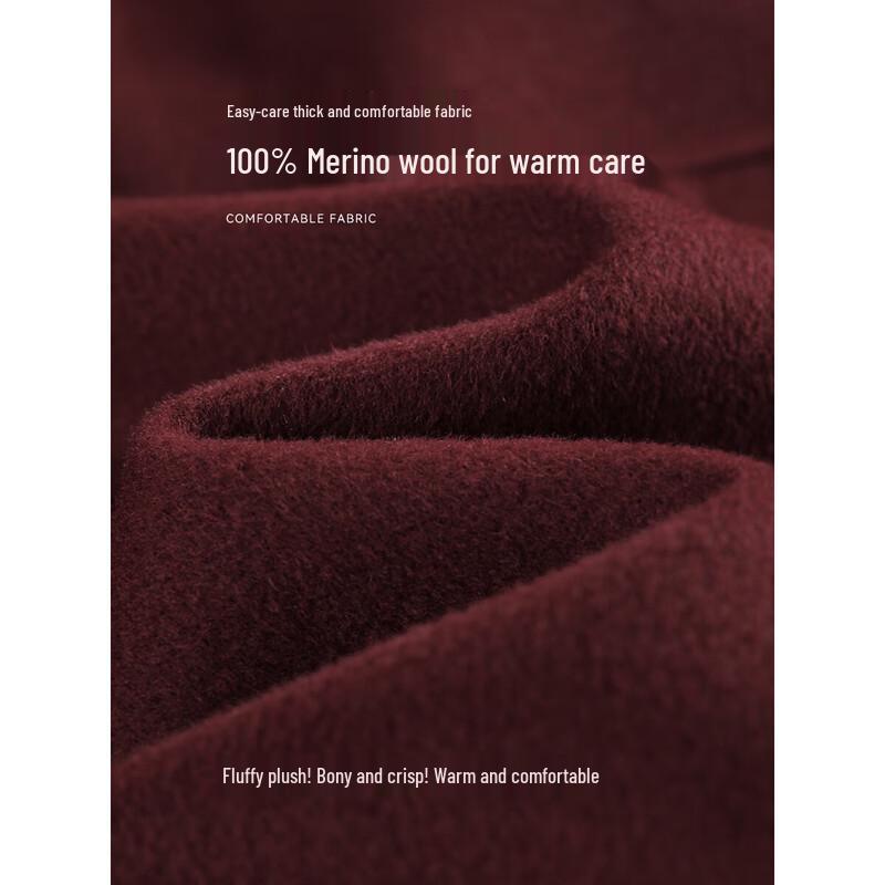 Women's Elegant 100% Wool Double-Faced Trench Coat